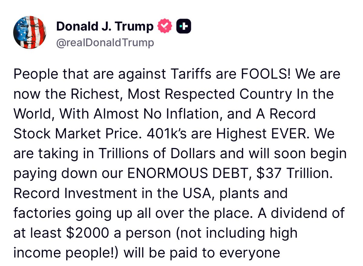 Trump Announces $2,000 Dividend Check for Most Americans from Tariff Revenue