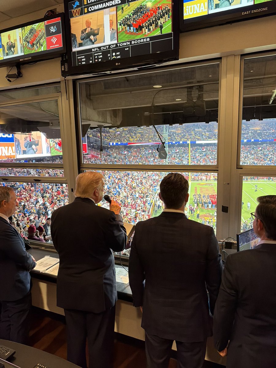 Trump Leads Enlistment Ceremony at Washington Commanders Game
