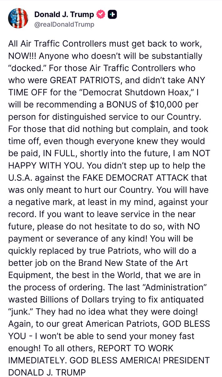 Trump Proposes $10K Bonus for Air Traffic Controllers Amid Shutdown