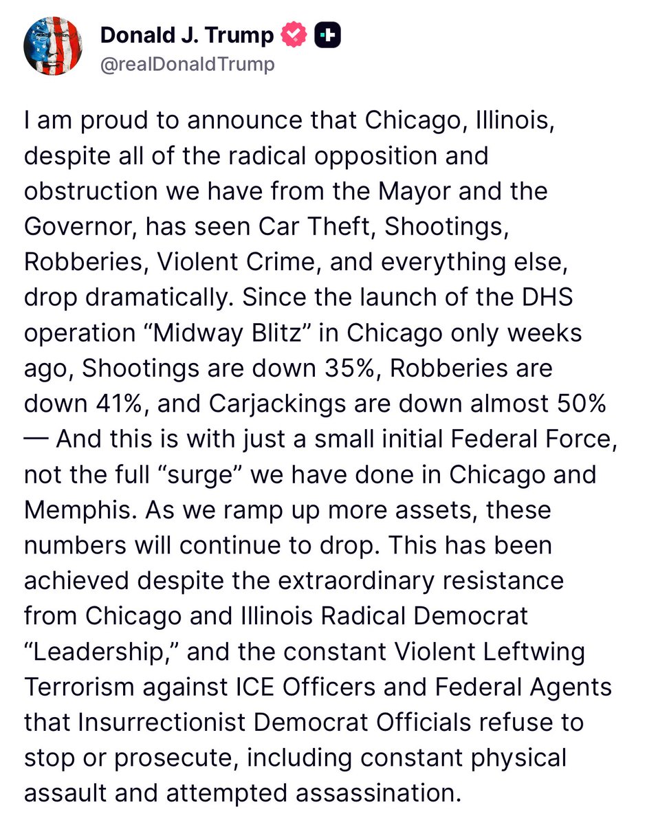 Trump Claims Chicago Crime Rates Plummet Amid Federal Intervention