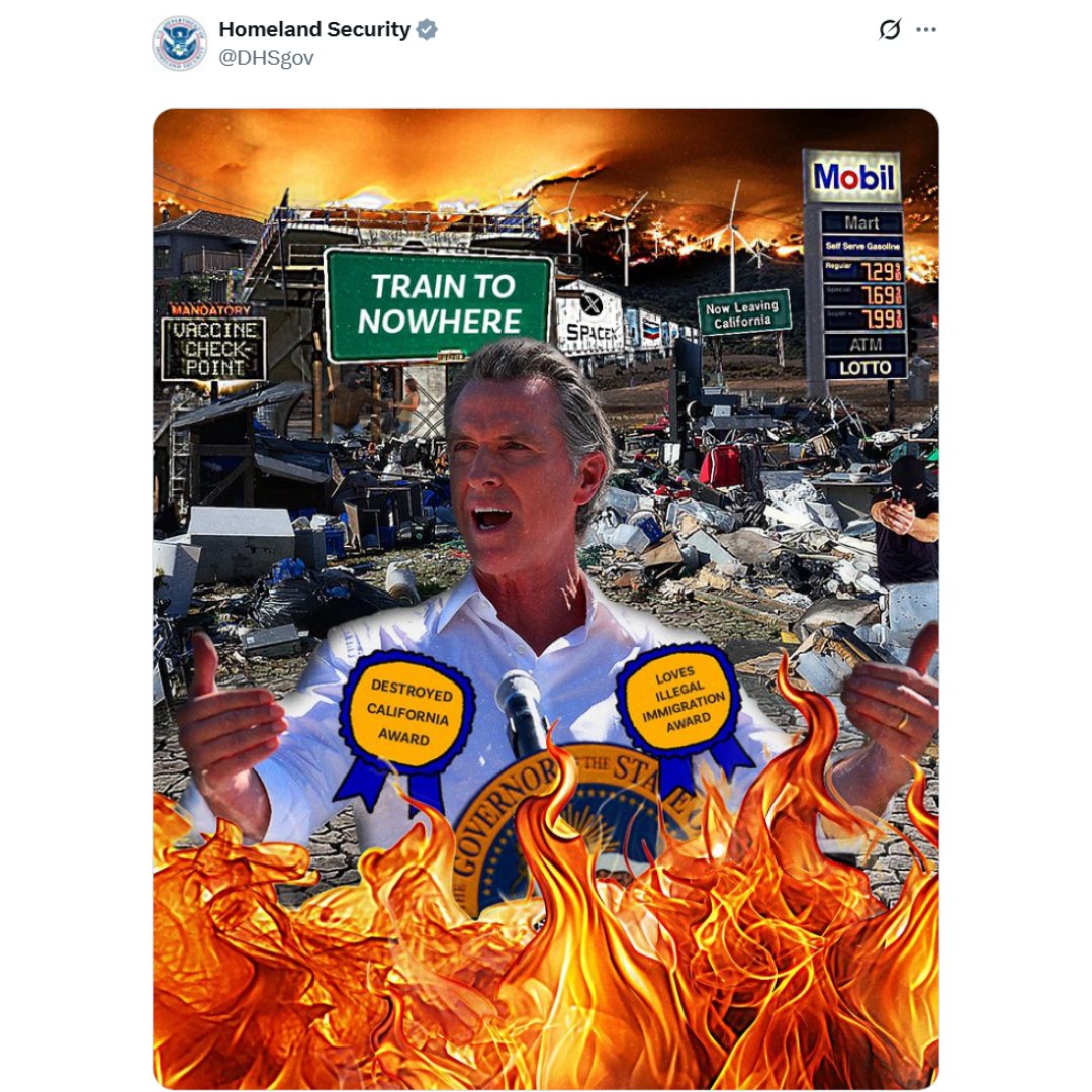 DHS Mocks Gavin Newsom with Satirical Awards Post