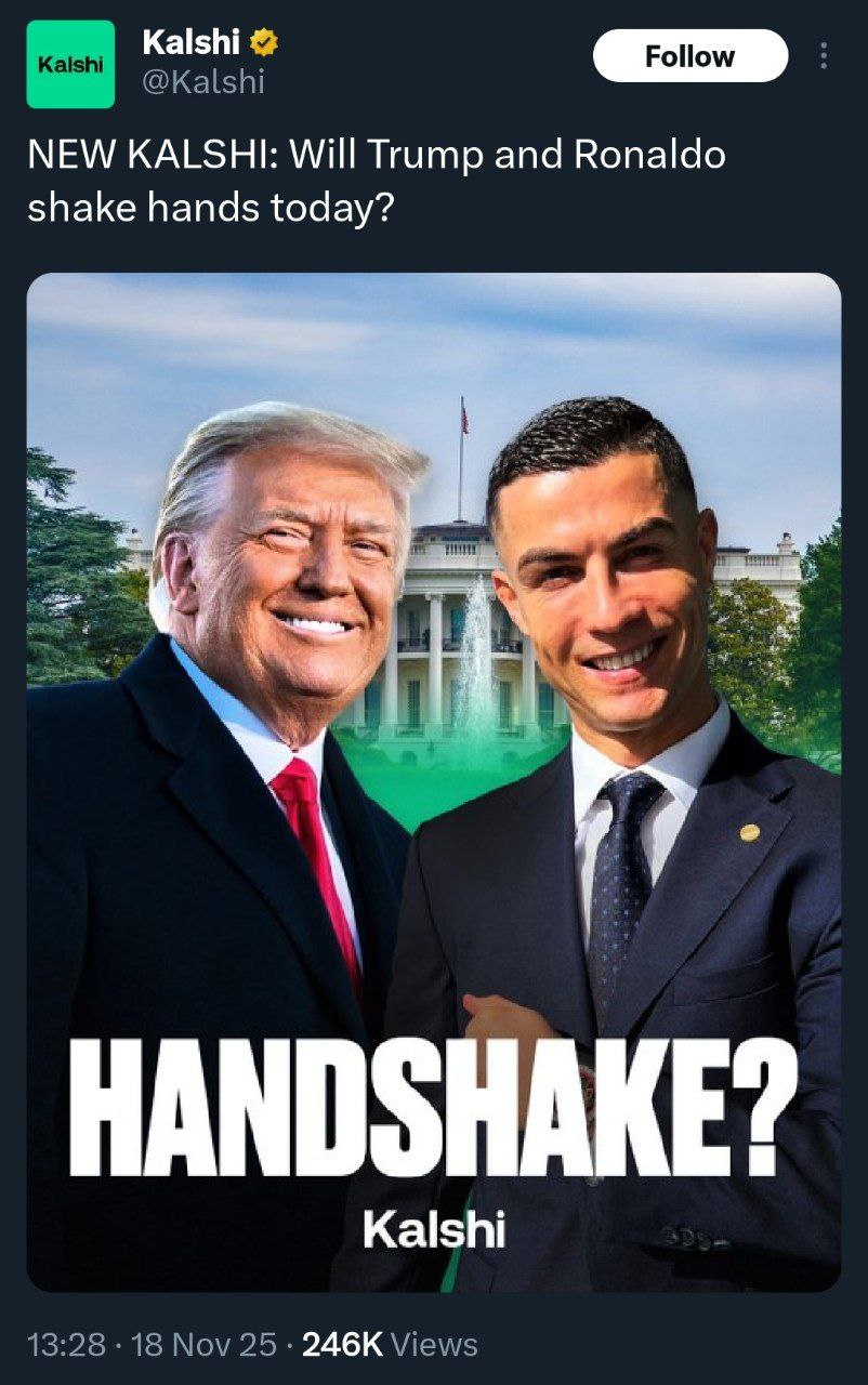 Trump and Ronaldo Set to Meet Today in New Kalshi Event