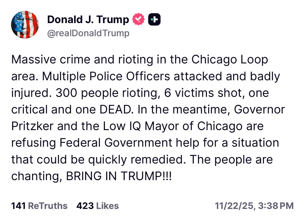 Trump Blasts Pritzker and Johnson Over Chicago Riot That Left One Dead